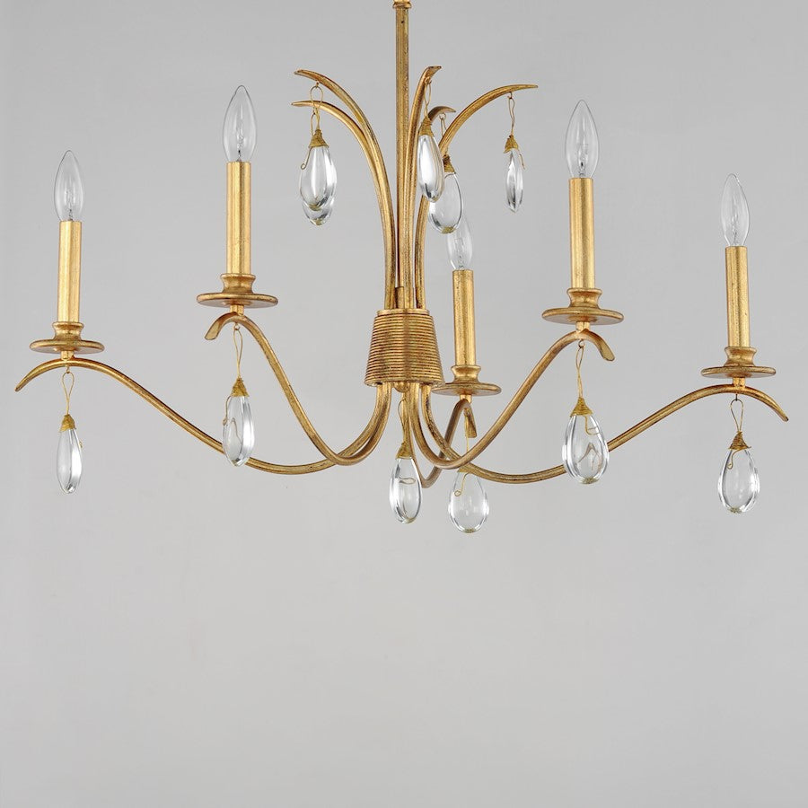 Eden Chandelier, Charcoal Gold Leaf