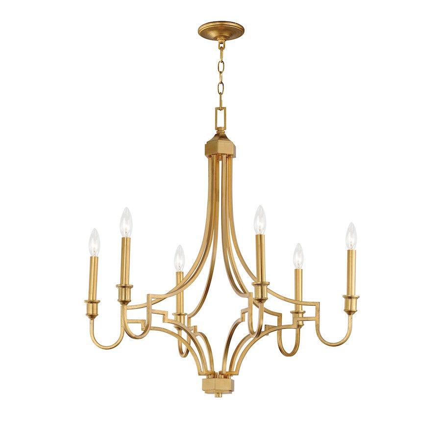 Maxim Lighting Normandy 6 Light Chandelier, Gold Leaf - 12786GL