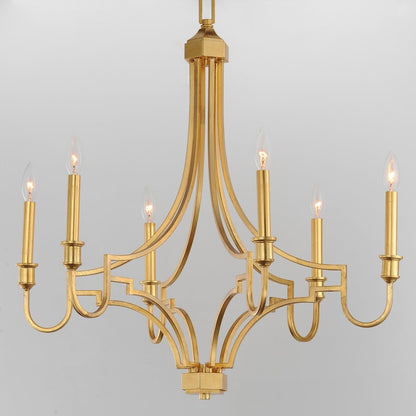 Normandy Chandelier, Gold Leaf