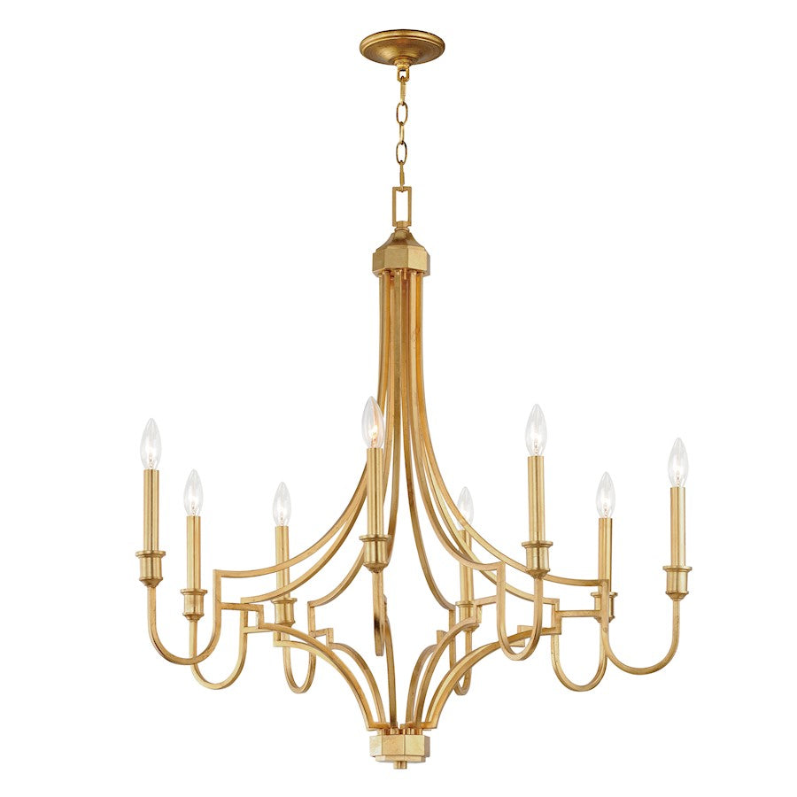 Maxim Lighting Normandy 8 Light Chandelier, Gold Leaf - 12788GL