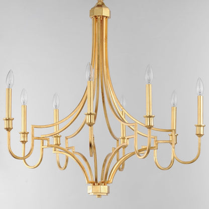 Normandy Chandelier, Gold Leaf