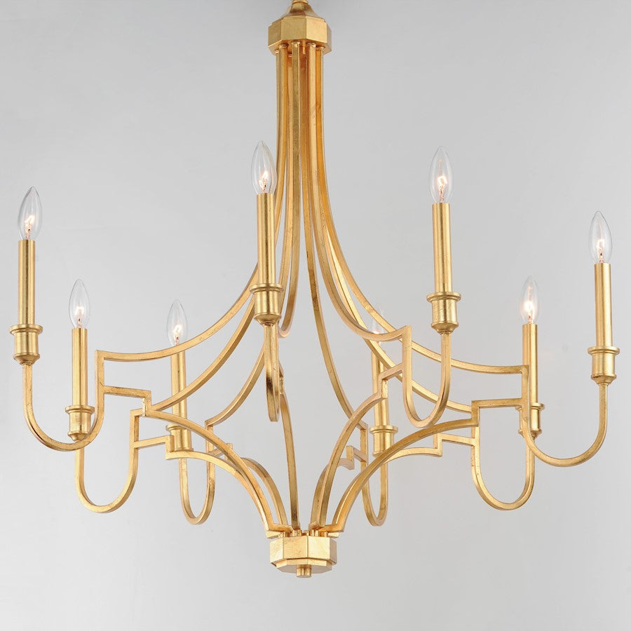 Normandy Chandelier, Gold Leaf