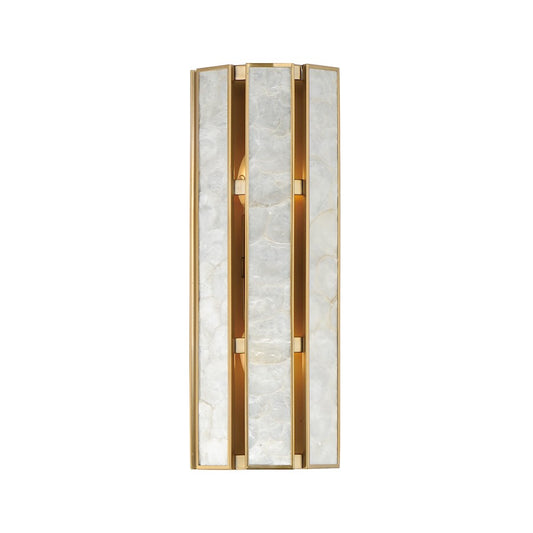 Maxim Lighting Miramar 2Lt Wall Sconce, Capiz/Brass - 12801CZNAB