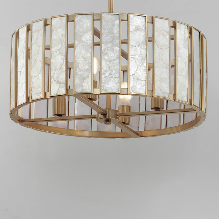 Maxim Lighting Miramar Pendant, Capiz/Brass