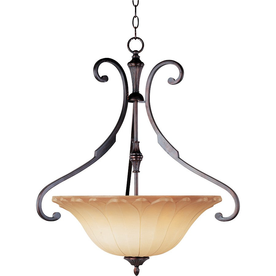 3 Light Invert Bowl Pendant, Rubbed Bronze