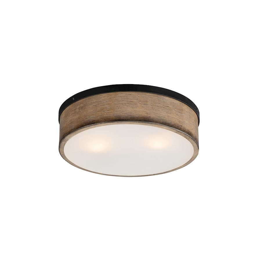 Maxim Lighting Franklin 2-Light Flush Mount, Driftwood/Black - 14440DWBK