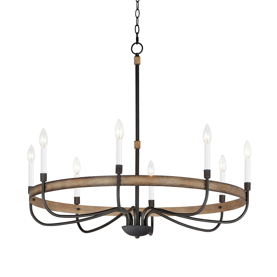 Maxim Lighting Franklin 8-Light Chandelier, Driftwood/Black - 14448DWBK