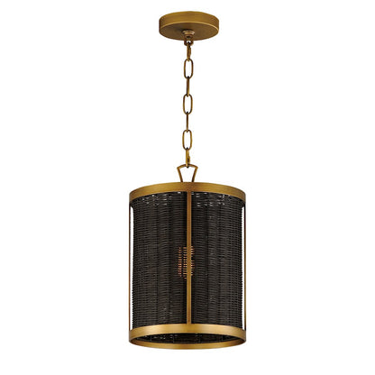 Maxim Lighting Rattan 1 Light Pendant, Natural Aged Brass - 14461BRNAB