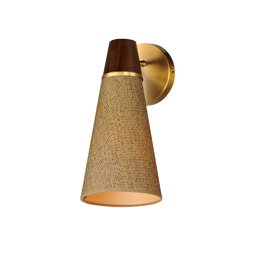 Maxim Lighting Sumatra 1 Light Wall Sconce, Natural Aged Brass - 14480GCNAB