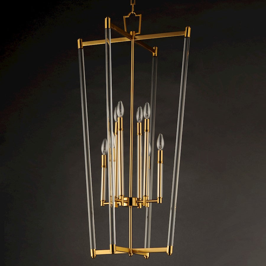 8 Light Pendant, Heritage/Clear