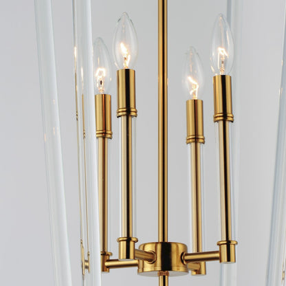 8 Light Pendant, Heritage/Clear