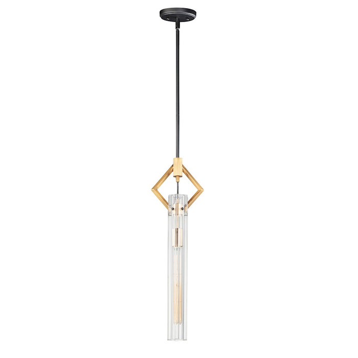 Maxim Lighting Flambeau 1-Light Mini Pendant, Black/Antique Brass