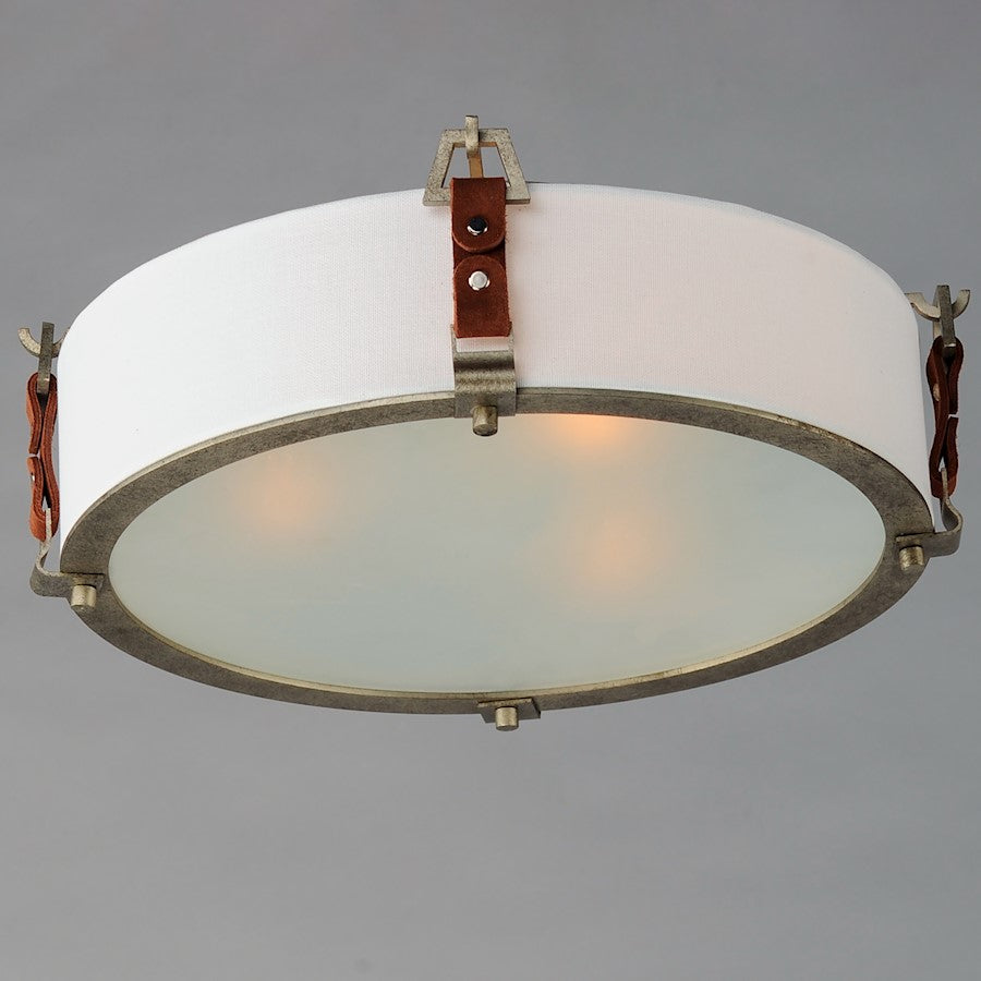 Maxim Lighting Sausalito Flush Mount, Zinc/Brown/Frosted