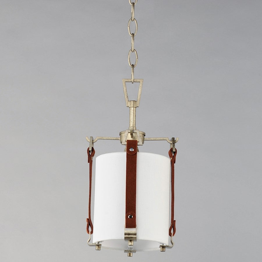 1 Light Pendant, Zinc/Brown/Frosted