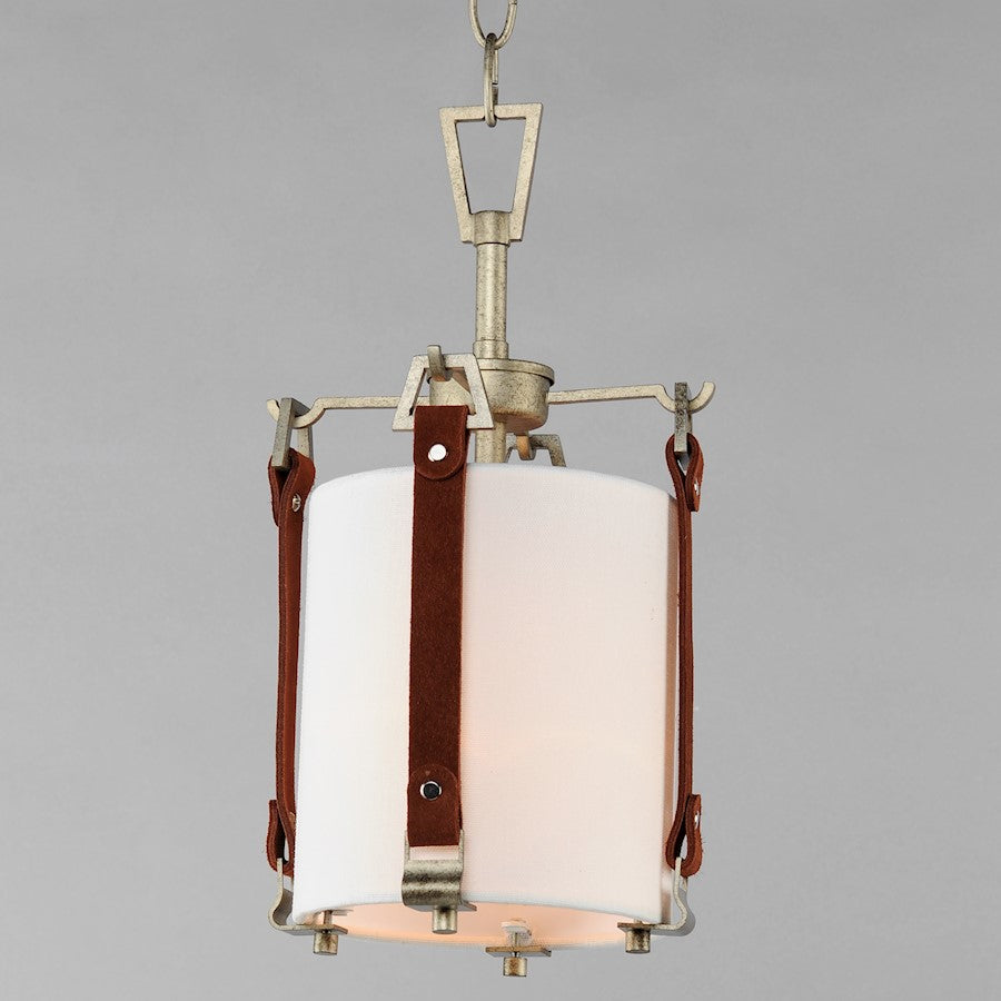 1 Light Pendant, Zinc/Brown/Frosted