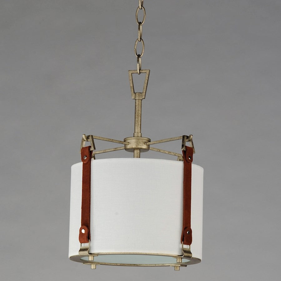 1 Light Pendant, Zinc/Brown/Frosted