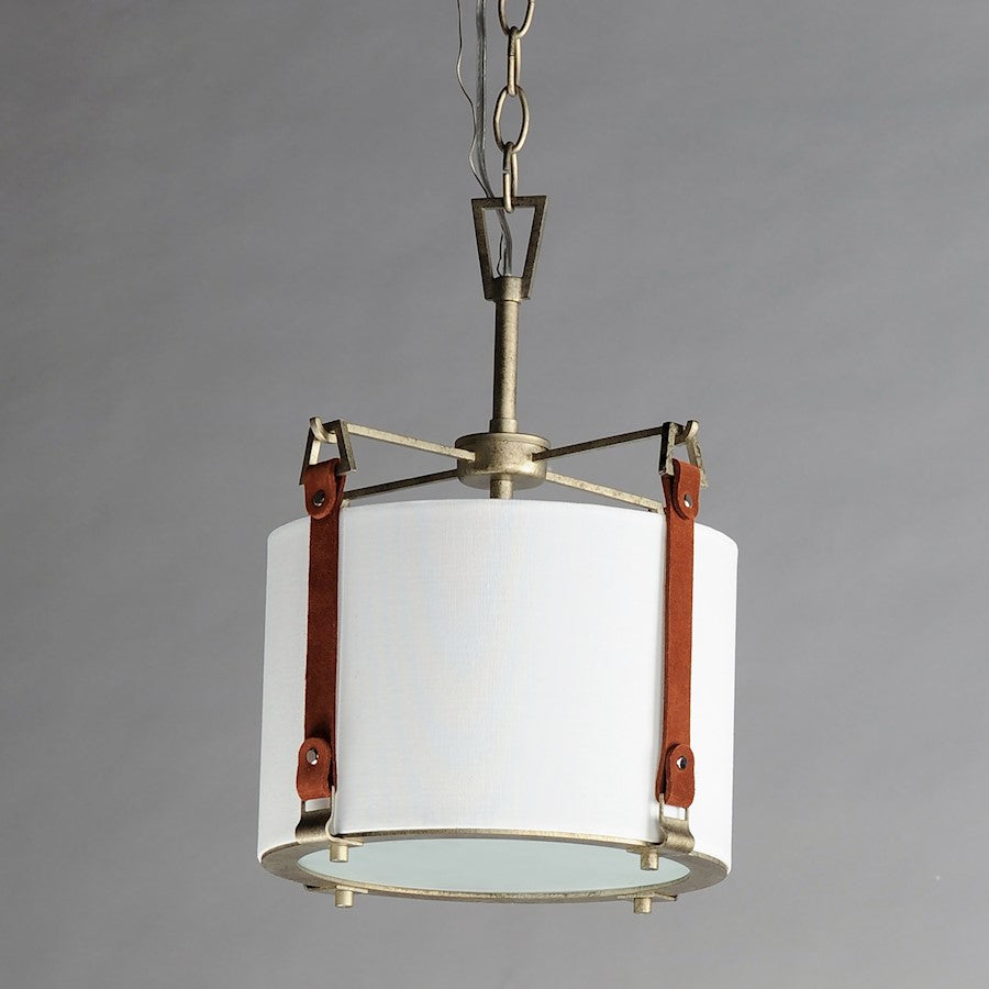 1 Light Pendant, Zinc/Brown/Frosted