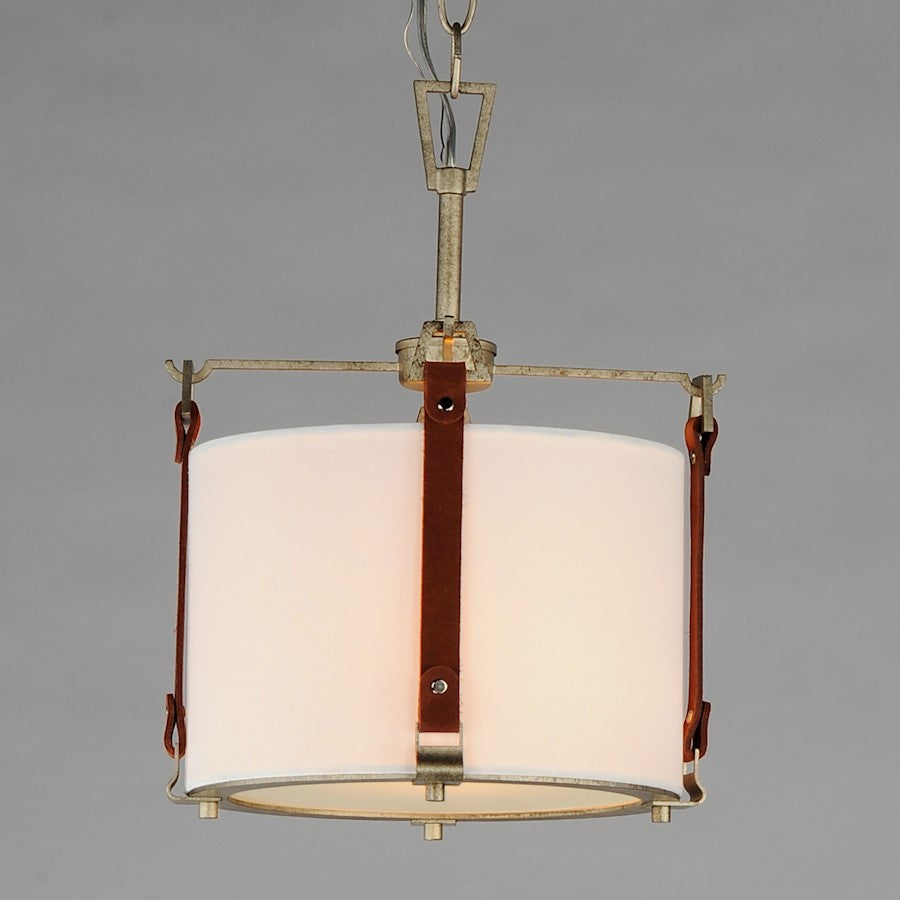 1 Light Pendant, Zinc/Brown/Frosted