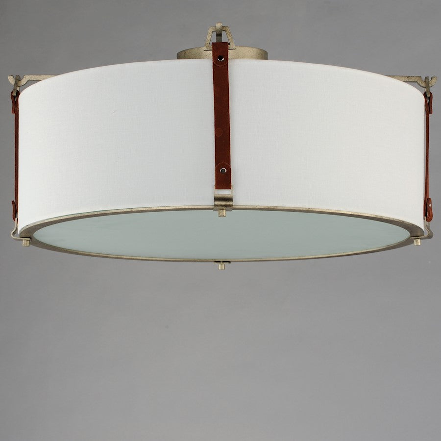 Maxim Lighting Sausalito Flush Mount, Zinc/Brown/Frosted