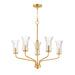 Maxim Lighting Camelot 5Lt Chandelier, Brass/Clear Ribbed - 16155CRNAB