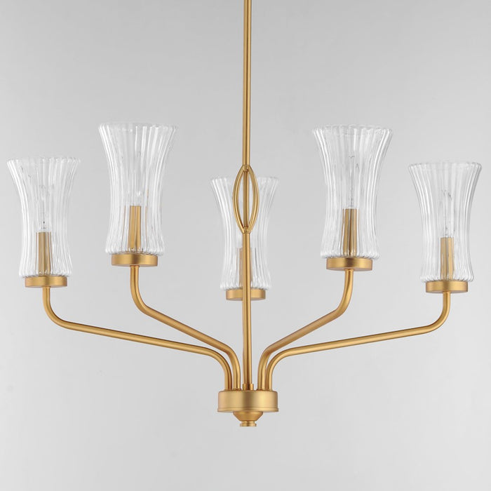 Maxim Lighting Camelot Chandelier, Brass/Clear Ribbed