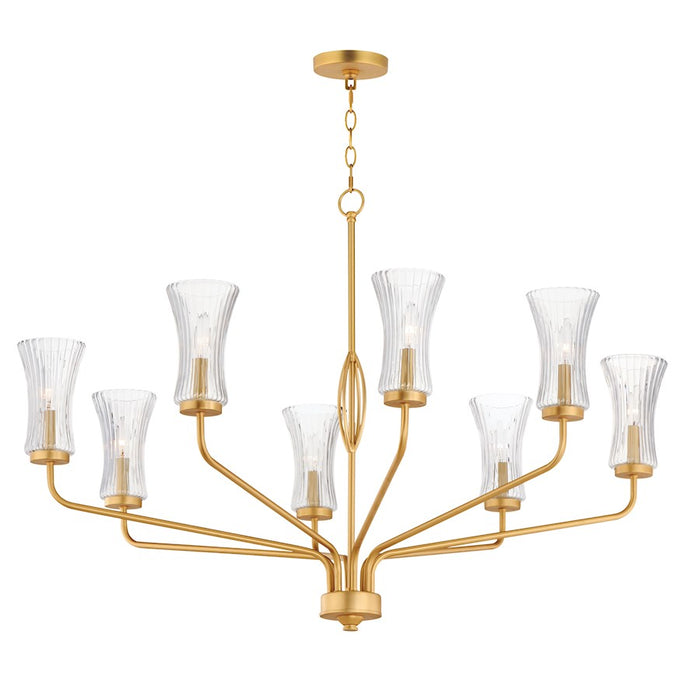 Maxim Lighting Camelot 8Lt Chandelier, Brass/Clear Ribbed - 16158CRNAB