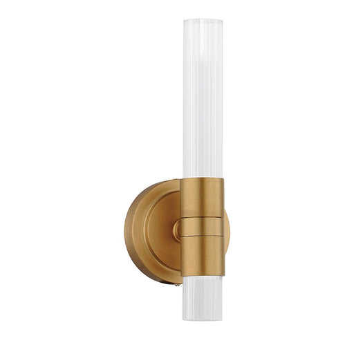 Maxim Lighting Ovation 2 Light Wall Sconce, Gold/Clear Ribbed - 16161CRGLD