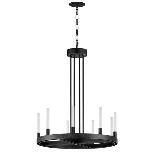 Maxim Lighting Ovation 9 Light Chandelier, Black/Clear Ribbed - 16162CRBK