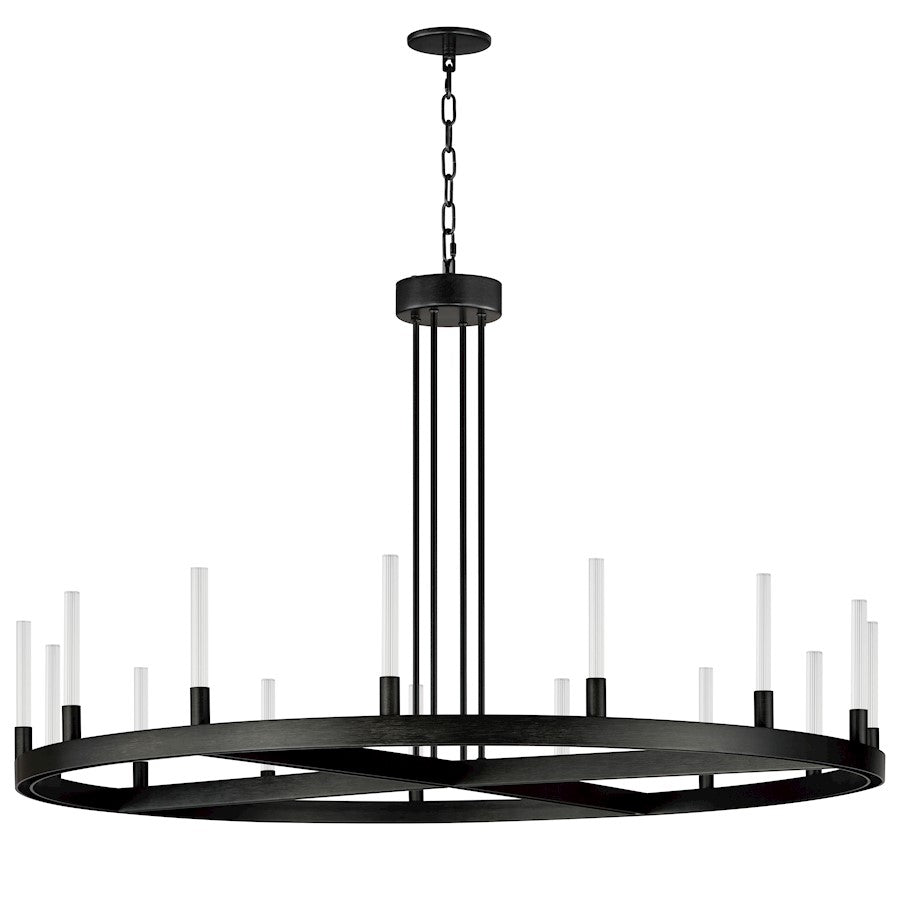 Maxim Lighting Ovation 15 Light Chandelier, Black/Clear Ribbed - 16168CRBK