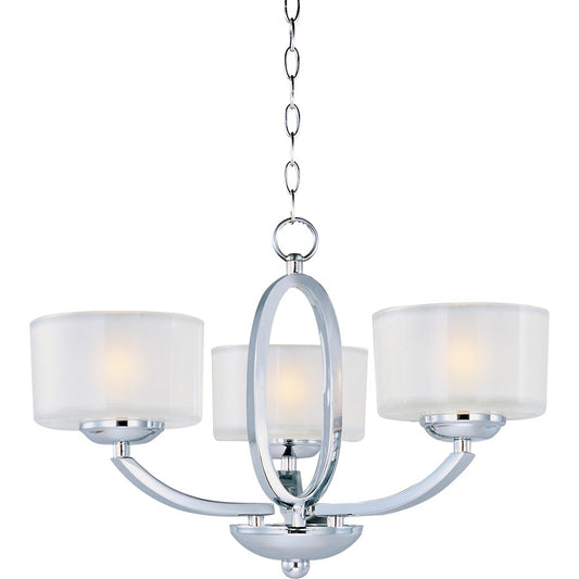 Maxim Elle 3 Light Semi-Flush Mount/Chandelier, Polished Chrome