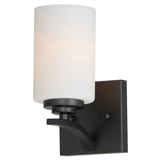 Maxim Lighting Deven 1 Light Wall Sconce, Black/Satin White - 20030SWBK