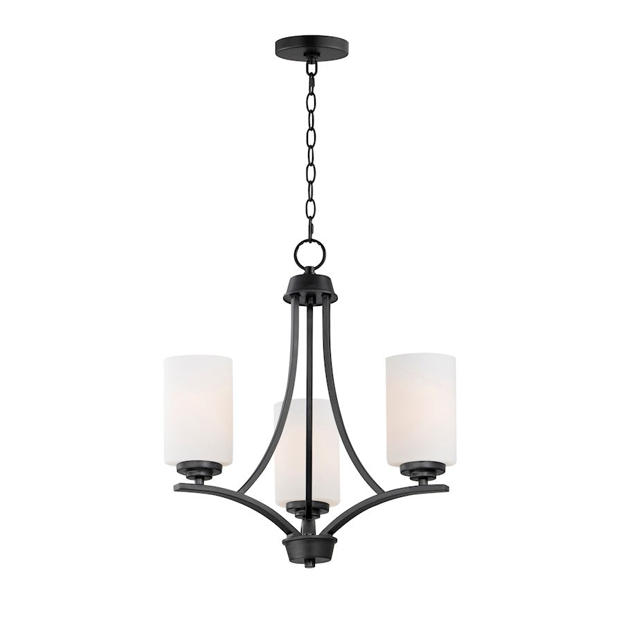 Maxim Lighting Deven 3 Light Mini Chandelier, Black/Satin White - 20033SWBK