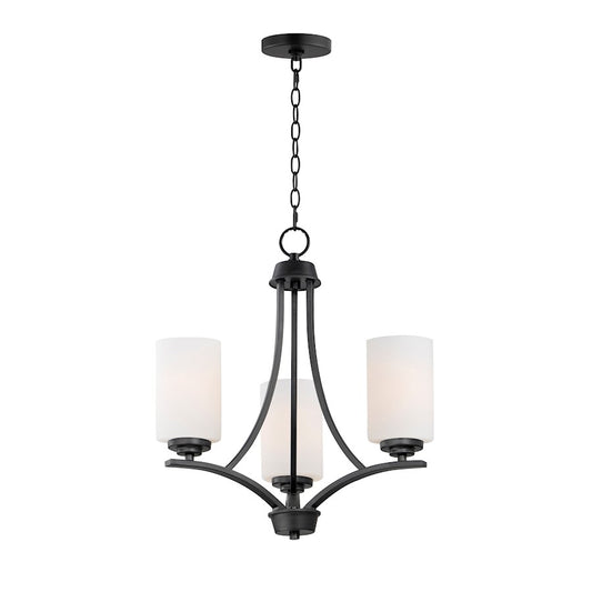 Maxim Lighting Deven 3 Light Mini Chandelier, Black/Satin White - 20033SWBK