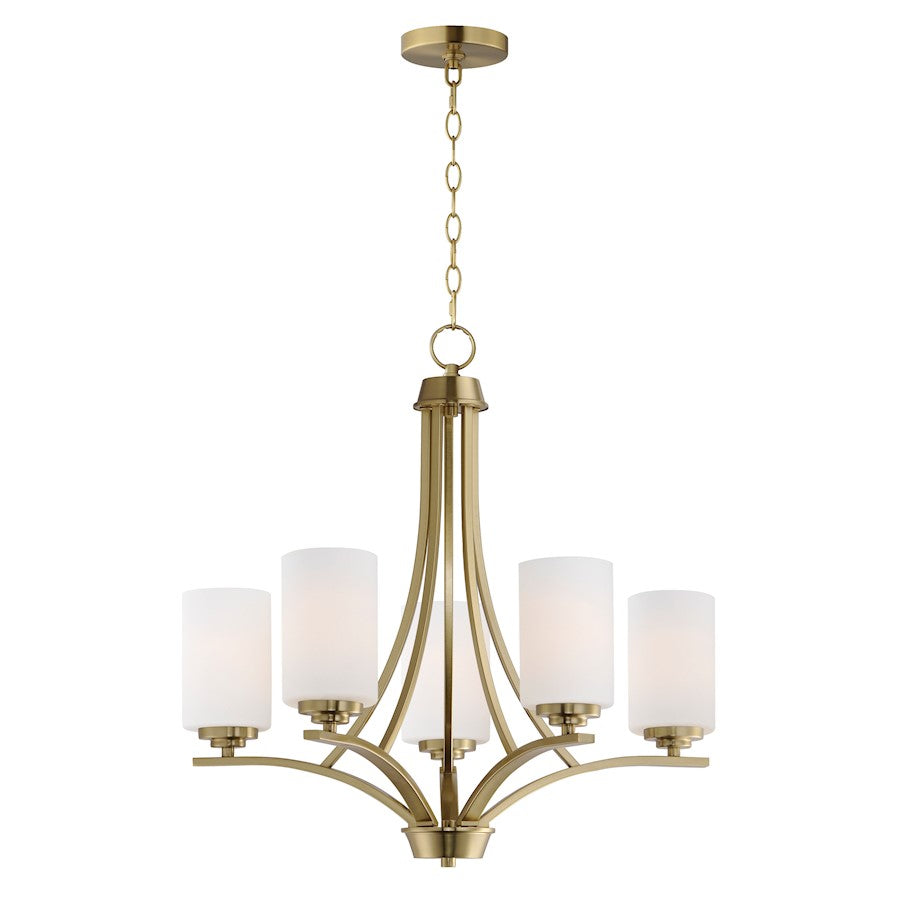 Maxim Lighting Deven 5 Light Chandelier, Satin Brass/Satin White - 20035SWSBR