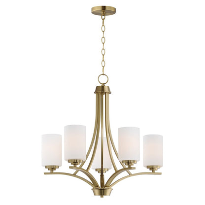 Maxim Lighting Deven 5 Light Chandelier, Satin Brass/Satin White - 20035SWSBR