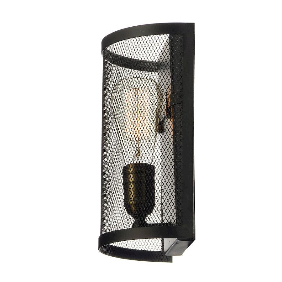 Maxim Lighting Palladium 1Lt Wall Sconce/Bulb, Black/Brass