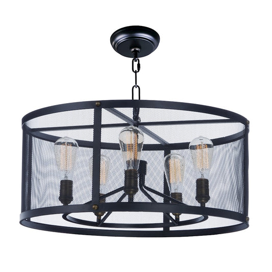 125" Palladium 5 Light Chandelier, Black