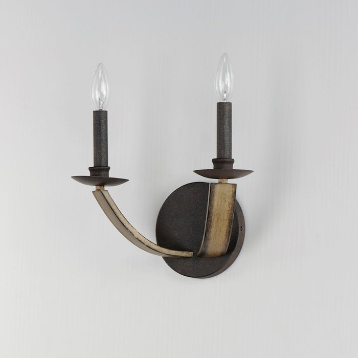Maxim Lighting Basque 2 Light Wall Sconce, Driftwood/Anthracite