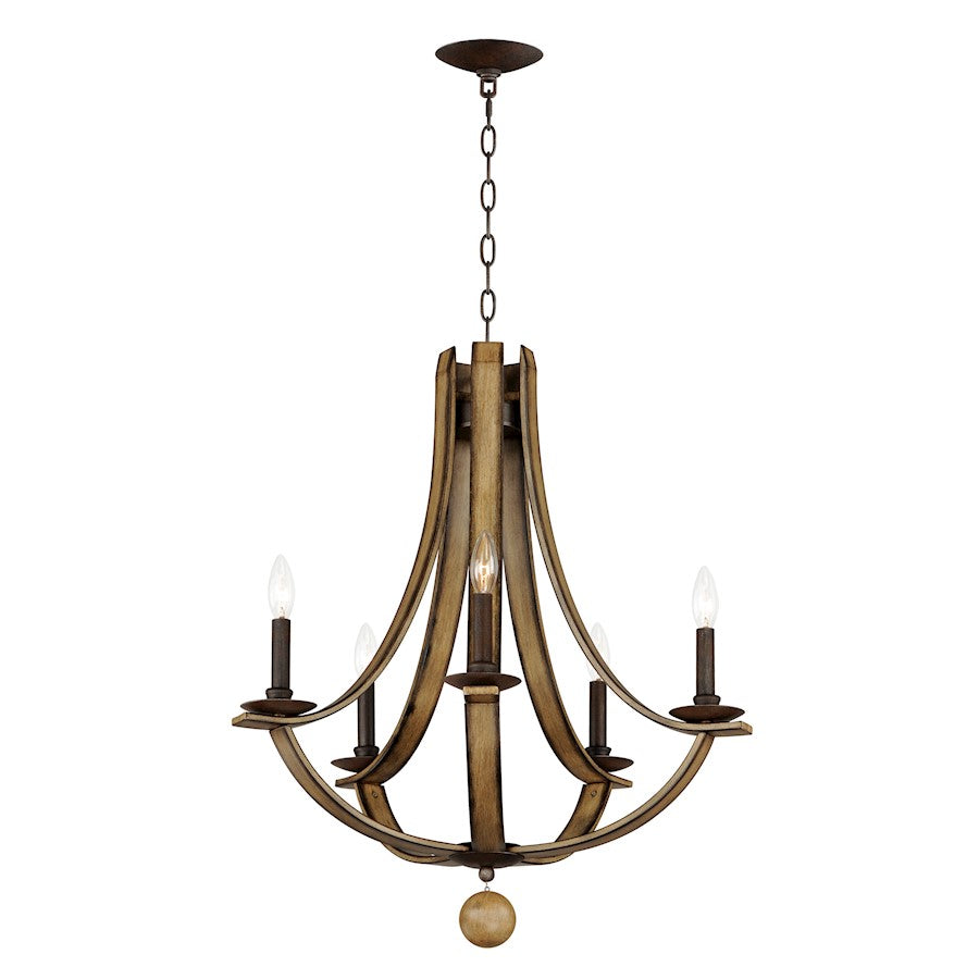 Maxim Lighting Basque 5 Light Chandelier, Driftwood/Anthracite - 20345DWAR