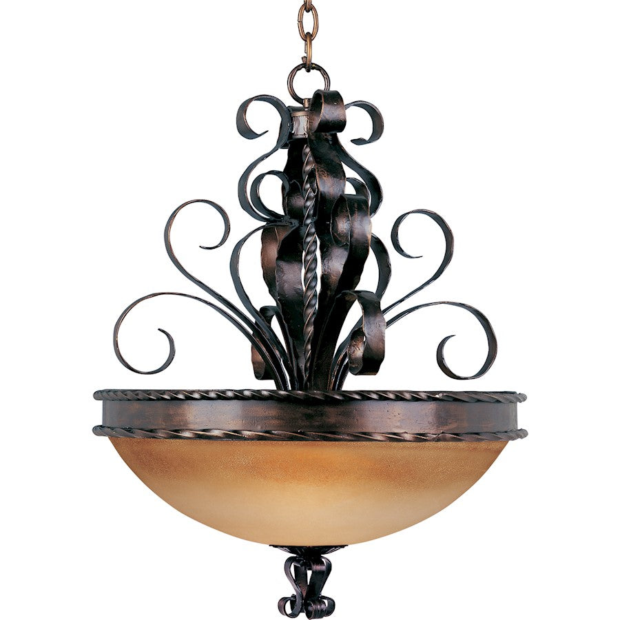 3 Light Invert Bowl Pendant, Oil Rubbed Bronze