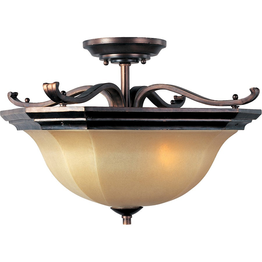 Maxim Chelsea 2-Light Semi-Flush Mount, Weathered Russet