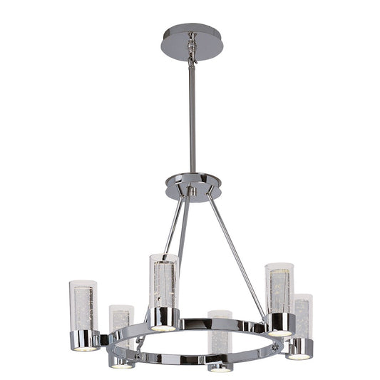 6 Light LED Chandelier, Polished Chrome