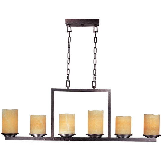 Luminous Linear Chandelier, Rustic Ebony