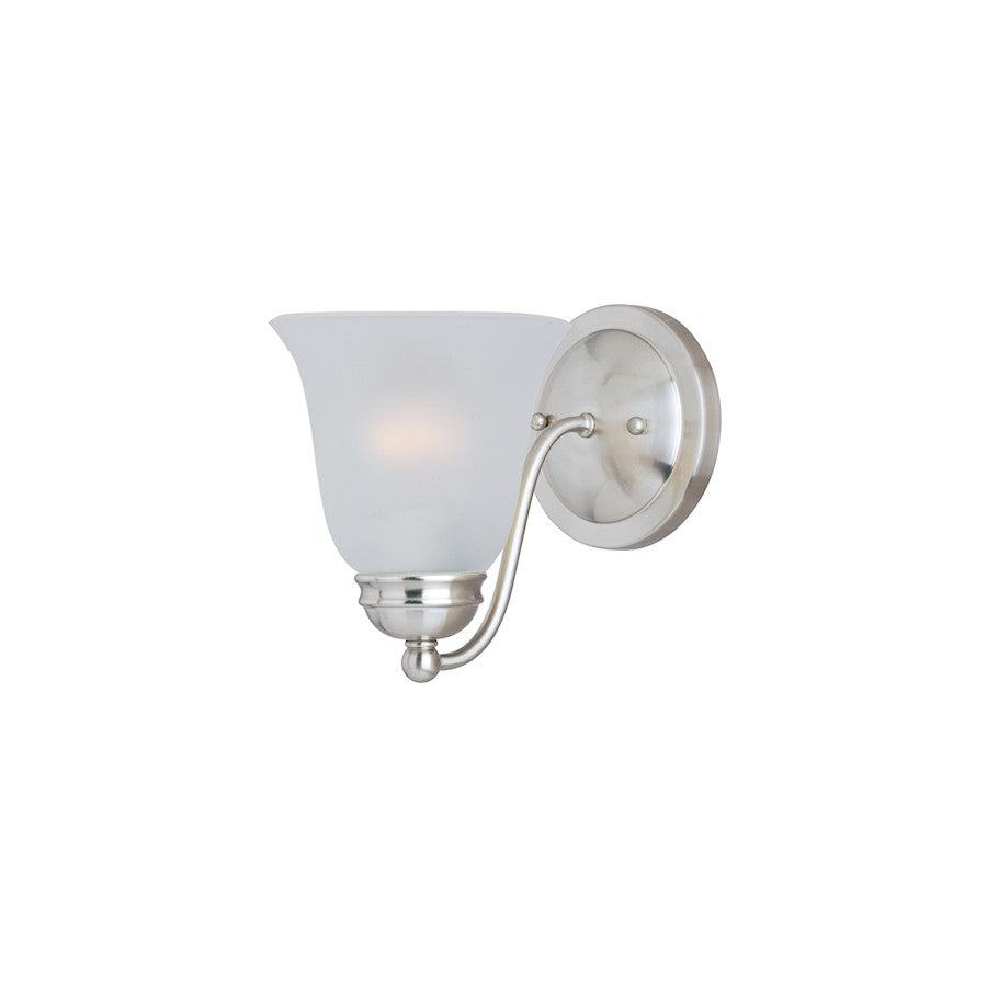 Maxim Lighting Basix 1-Light Wall Sconce, Satin Nickel/Frosted - 2120FTSN