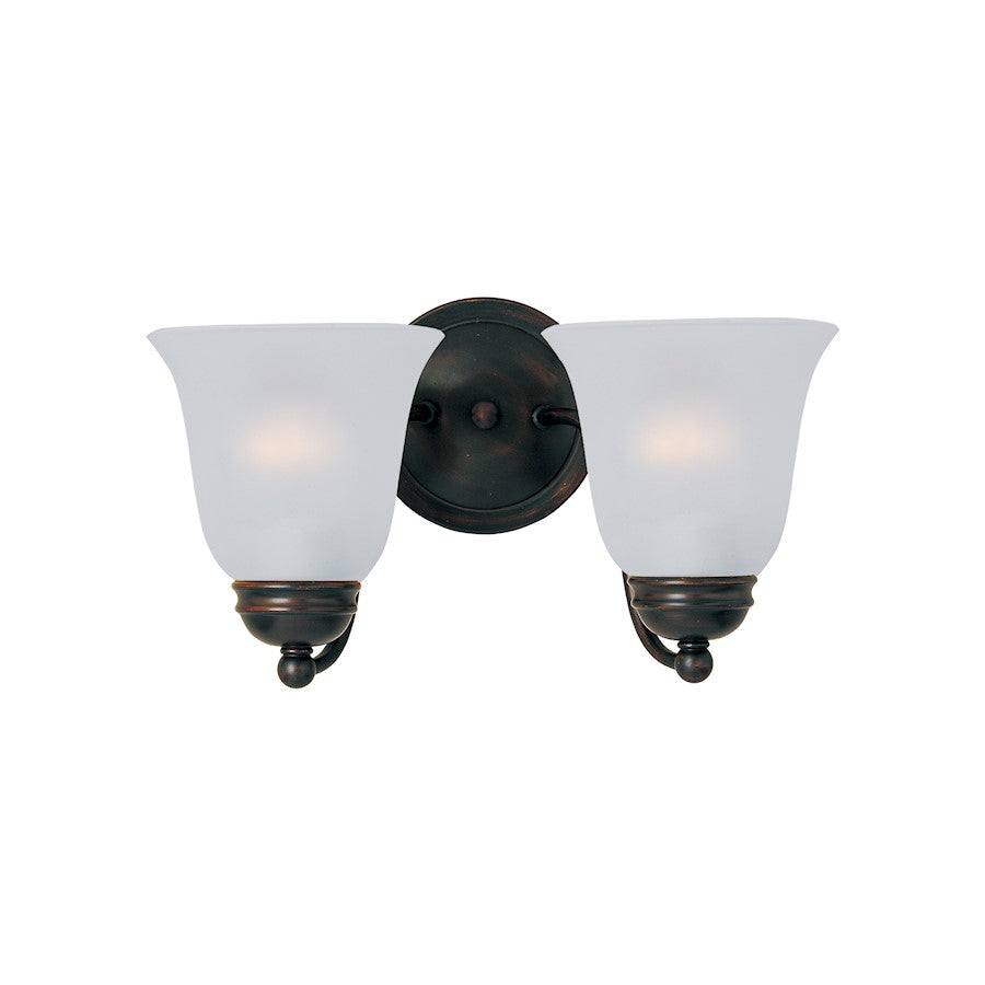 Maxim Lighting Basix 2-Light Bath Vanity, Oil Rubbed Bronze/Frosted - 2121FTOI