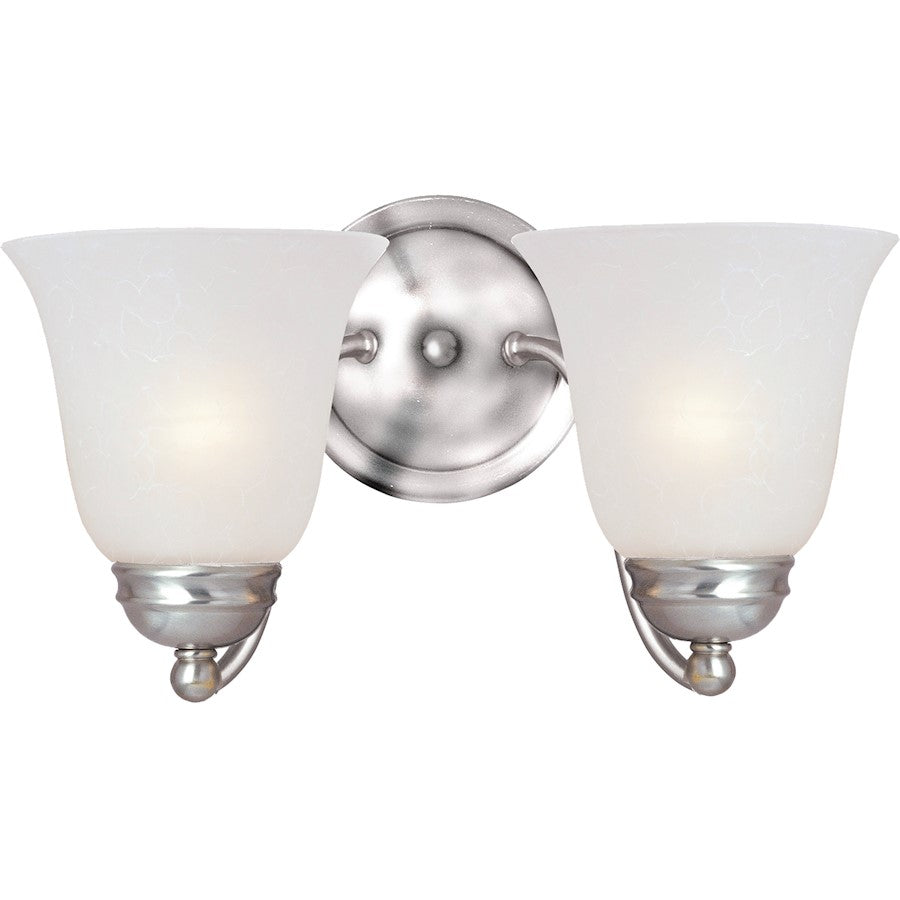 Maxim Lighting Basix 2-Light Bath Vanity, Satin Nickel/Frosted - 2121FTSN