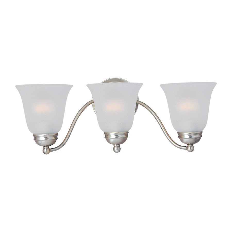 Maxim Lighting Basix 3-Light Bath Vanity, Satin Nickel/Frosted - 2122FTSN