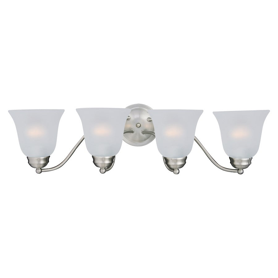 Maxim Lighting Basix 4-Light Bath Vanity, Satin Nickel/Frosted - 2123FTSN