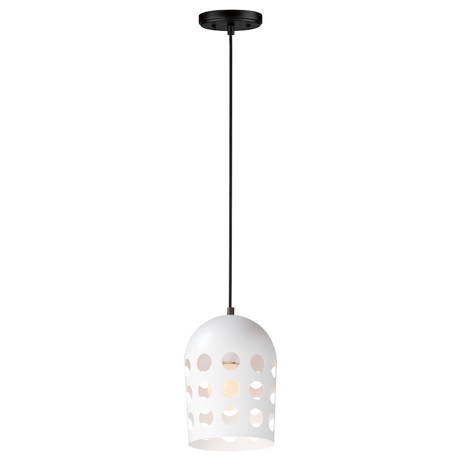 Maxim Lighting Dottie 1 Light Mini Pendant, Black/White - 21242WTBK