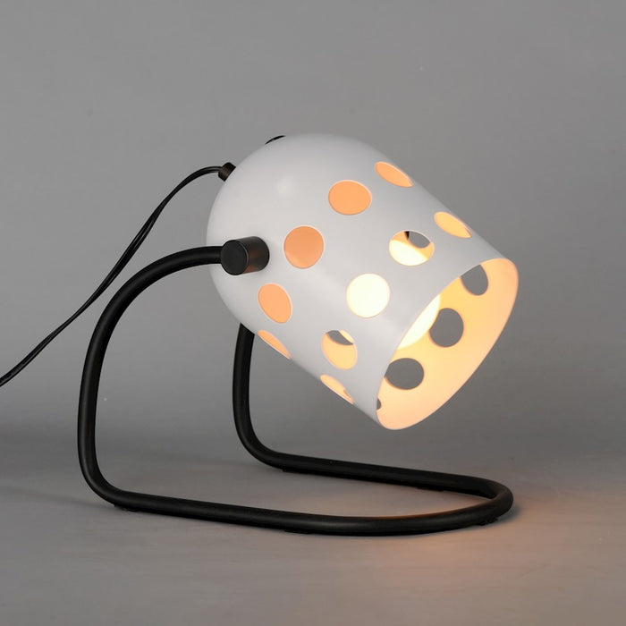Maxim Lighting Dottie 1 Light Desk Lamp, Black/White
